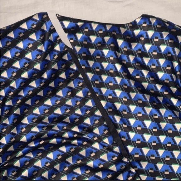 ZARA Geometric Print Midi Satin Dress NWT - Picture 3 of 4